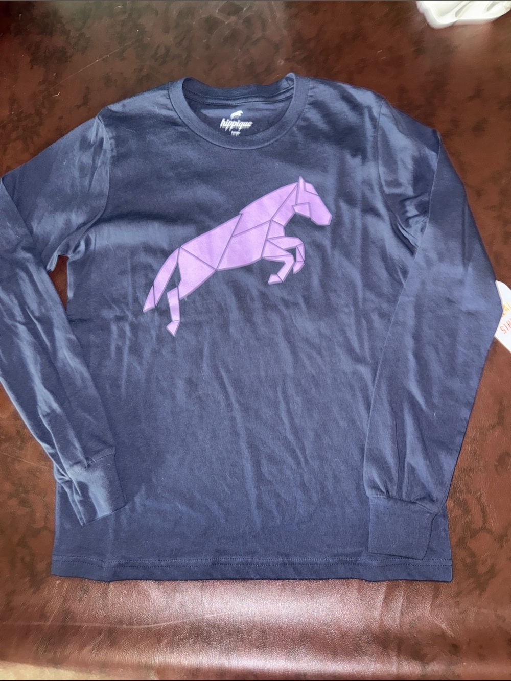 Equestrian long sleeve horse tee shirt size YL NWT